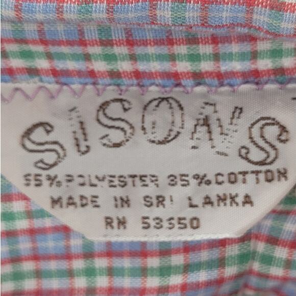 Sisons Vintage Pastel Plaid Cottage Short Sleeve Button Down Blouse Retro sz S - Picture 4 of 10